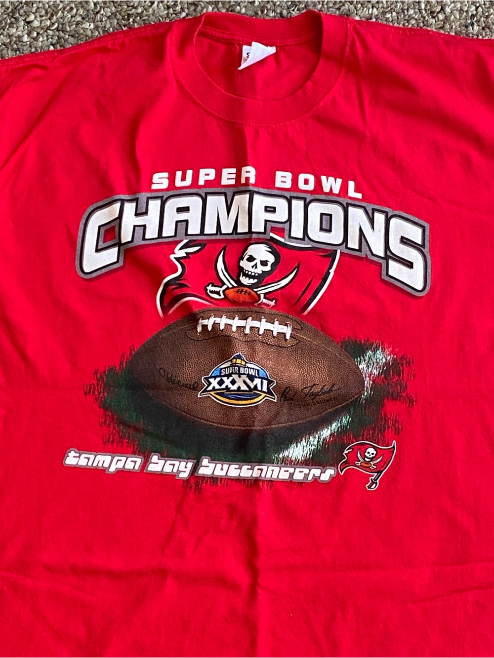 Vtg Tampa Bay Buccaneers Super Bowl 37 Champions Shirt XL Football T